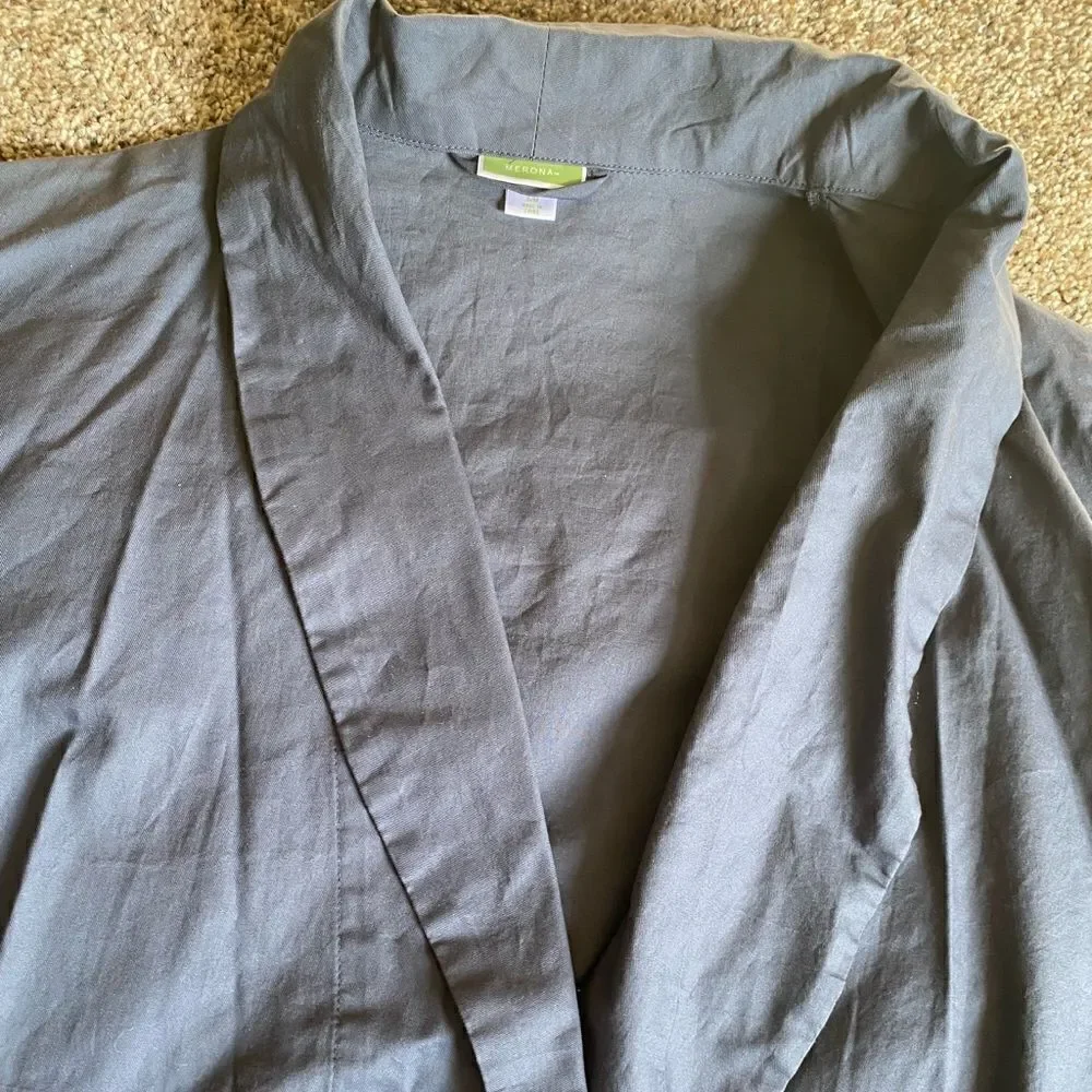 Merona Robe Cotton lightweight Thin‎ Blue Pockets Women’s Size Small New